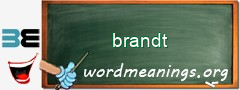 WordMeaning blackboard for brandt